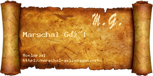 Marschal Gál névjegykártya